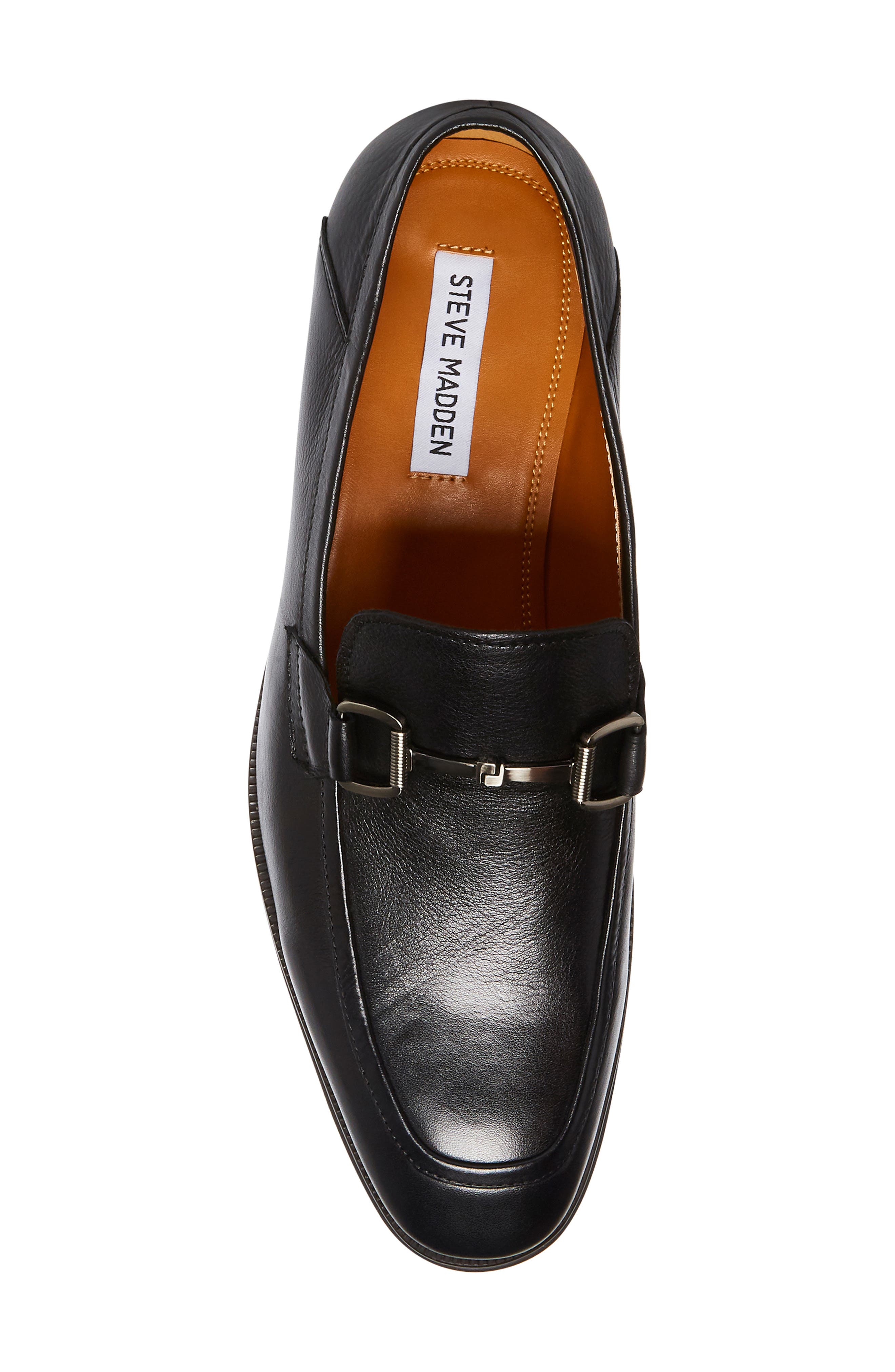 Steve Madden Aahron Leather Loafer, Alternate, color, Black