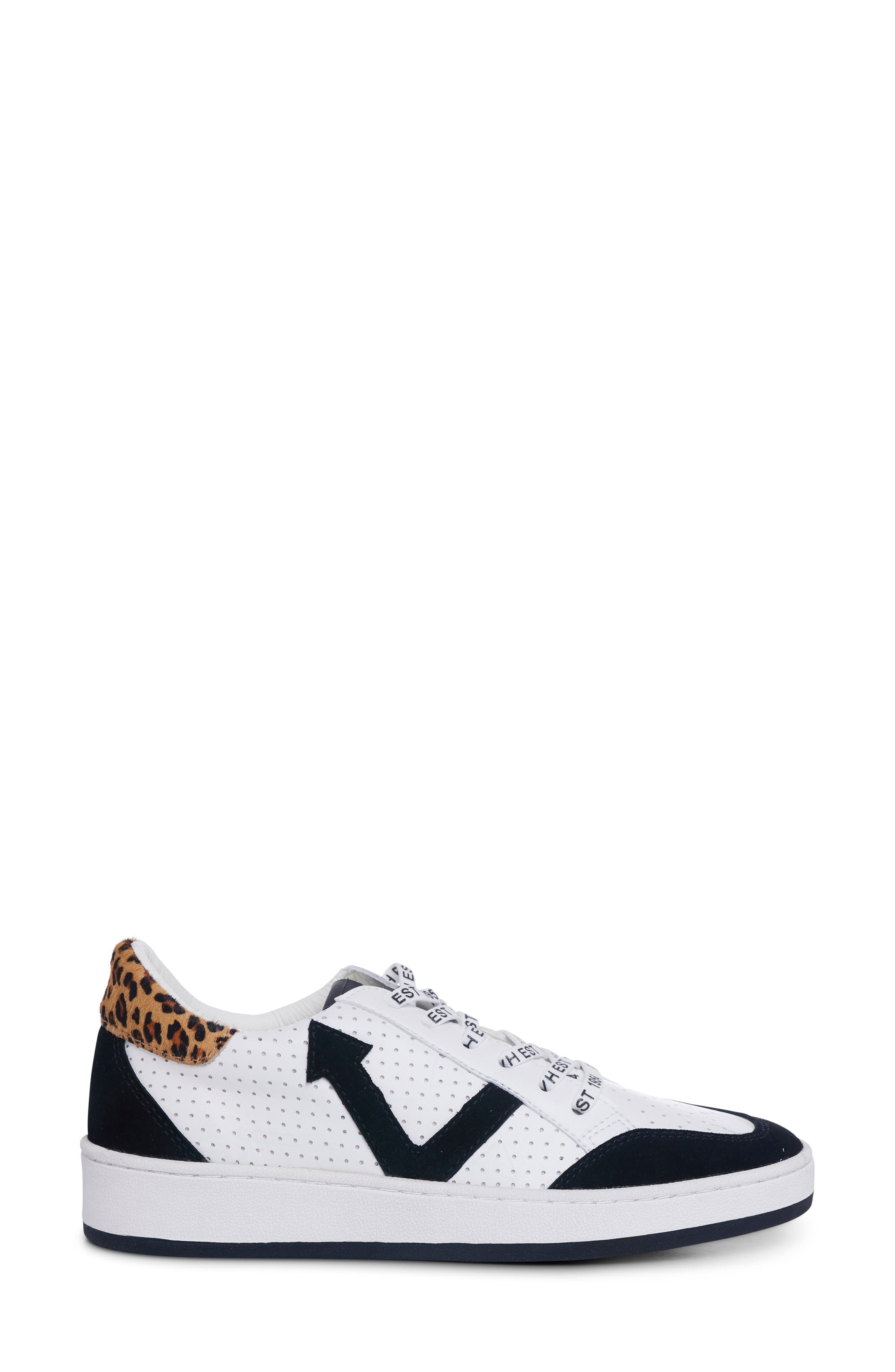 Near Low Top Sneaker, Alternate, color, WHITE/BLACK SUEDE