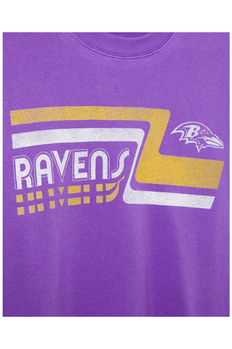 Ravens Retro Cropped Graphic Sweatshirt, Alternate, color, PURPLE