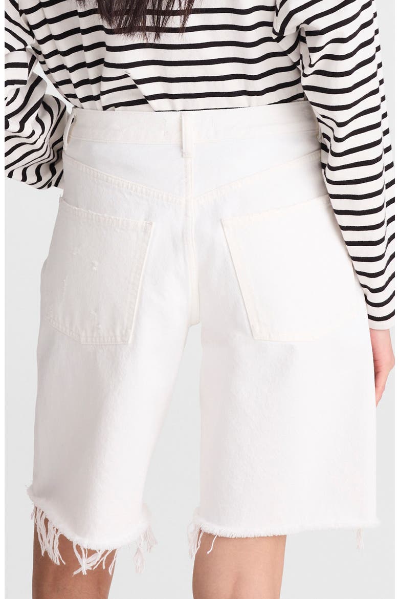 The Essex Ripped Long Baggy Denim Shorts, Alternate, color, TILE WHITE
