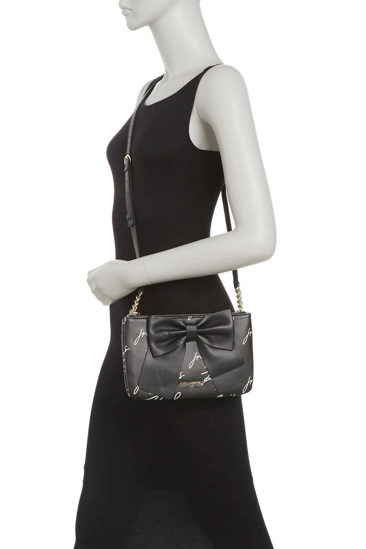 KARL LAGERFELD PARIS Kris Bow Printed Crossbody Bag, Alternate, color, 