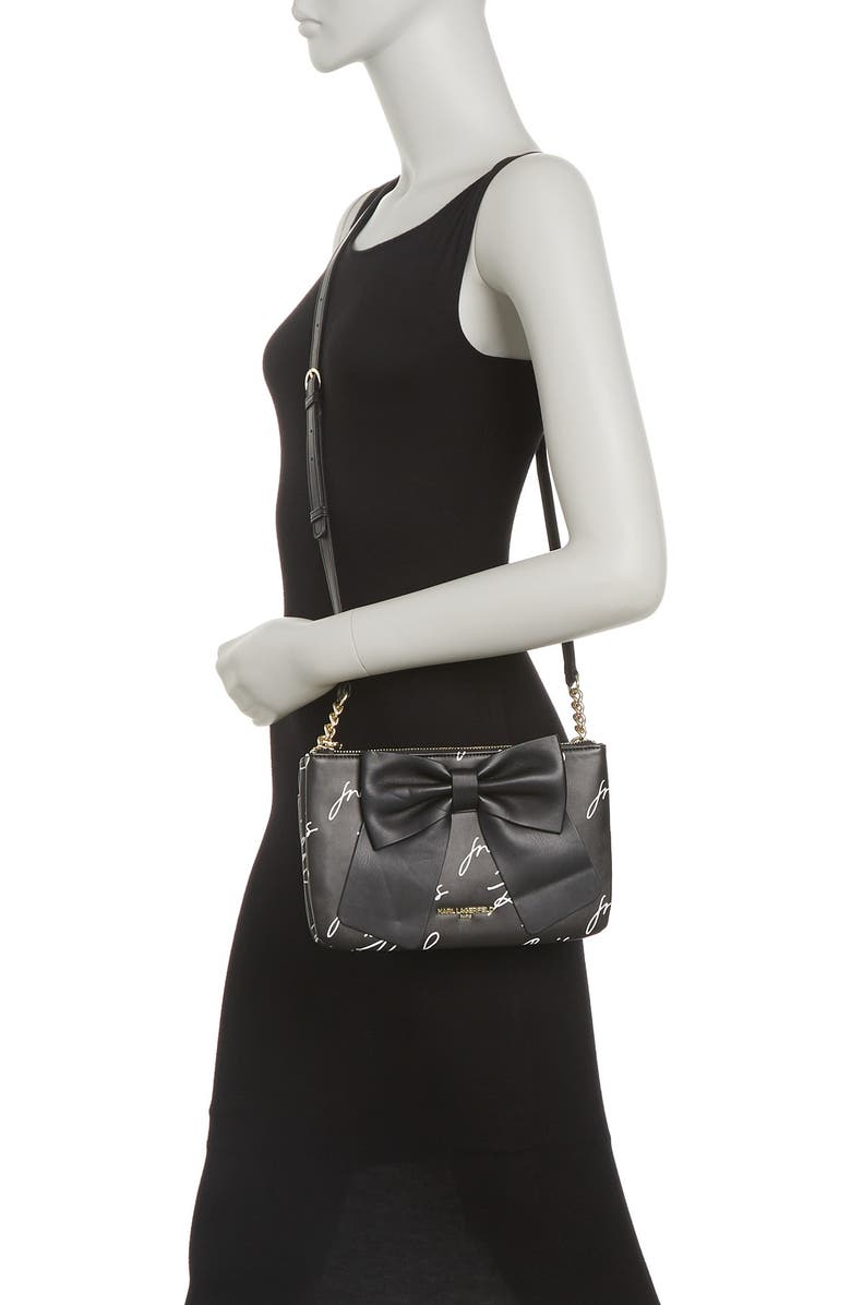 KARL LAGERFELD PARIS Kris Bow Printed Crossbody Bag, Alternate, color,