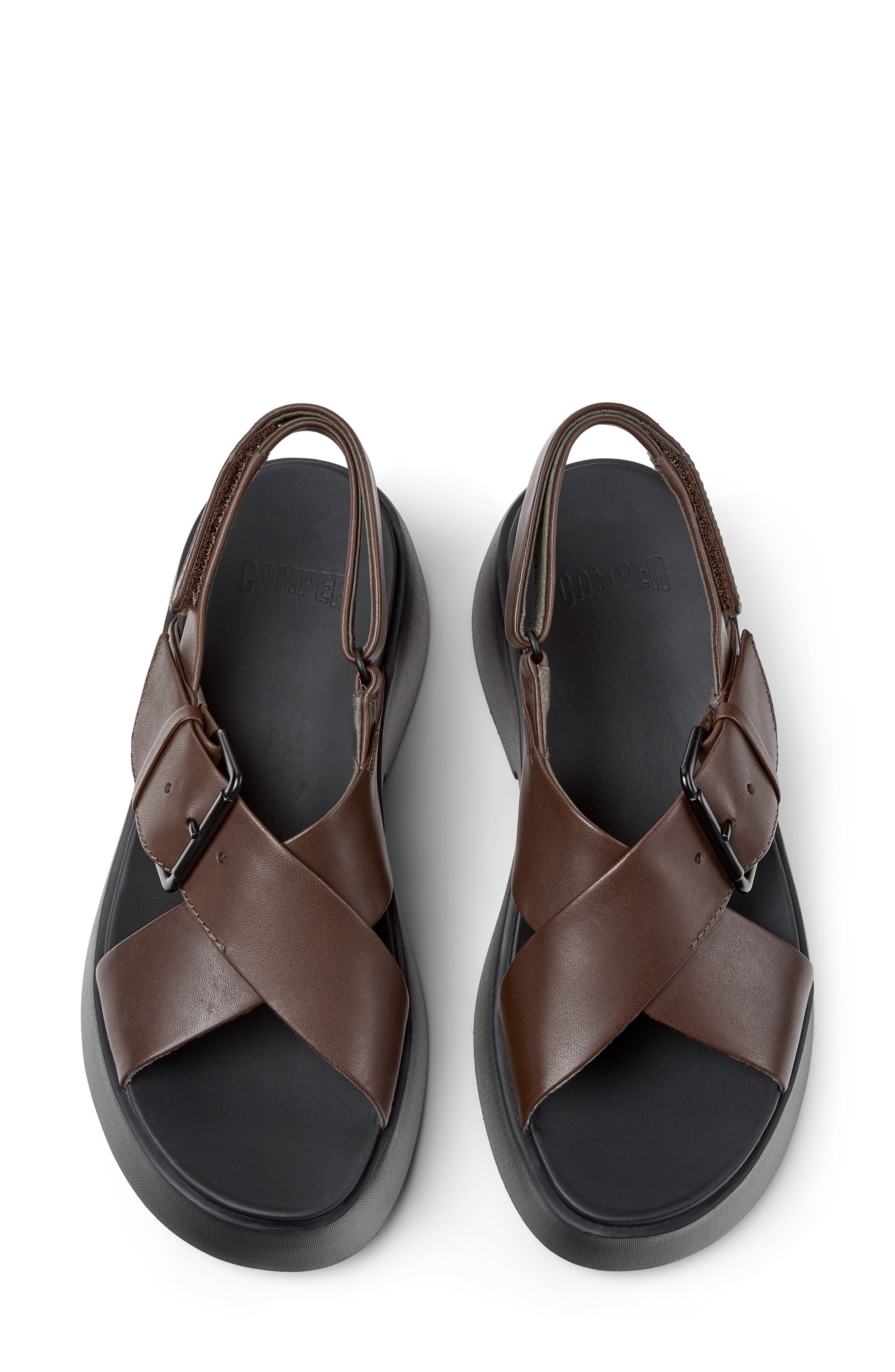 Tasha X-Strap Platform Sandal, Alternate, color, MEDIUM BROWN