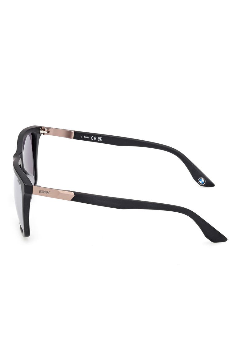 56mm Sunglasses, Alternate, color, MATTE BLACK / SMOKE MIRROR