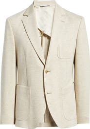 Nordstrom Henrik Trim Fit Tan Mélange Knit Sport Coat