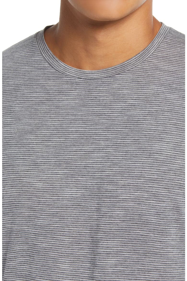Thinking About It Stripe T-Shirt, Alternate, color, HEATHER BLACK