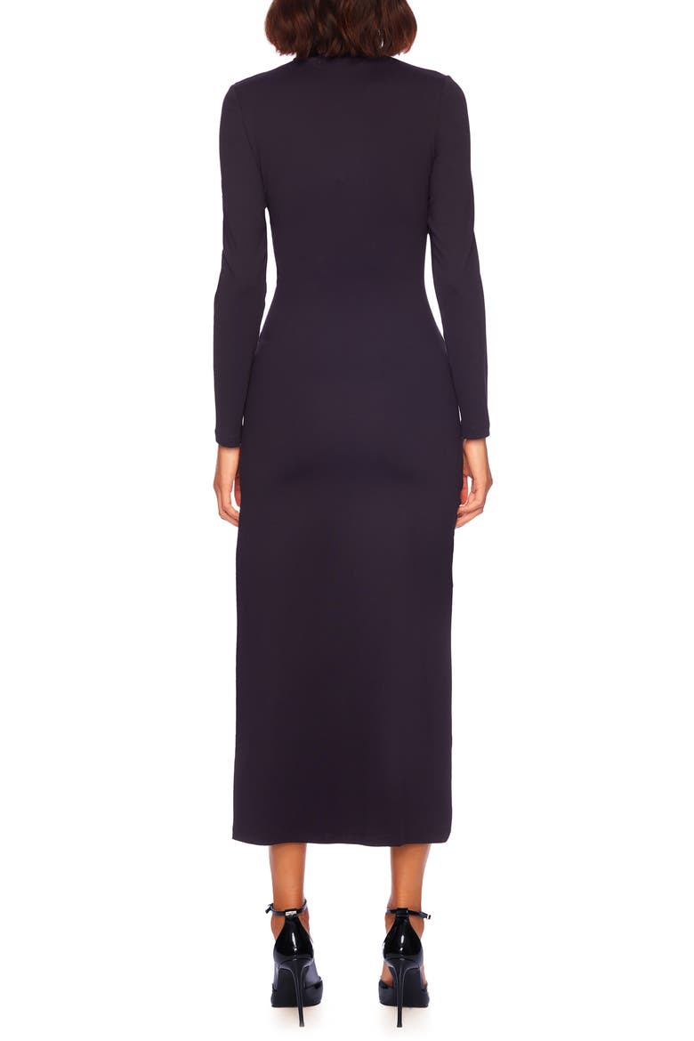 Long Sleeve Turtleneck Slit Midi Dress, Alternate, color, MIDNIGHT