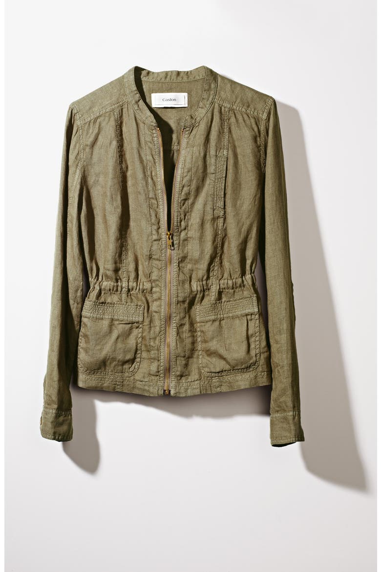 Linen Utility Jacket, Alternate, color, BLACK