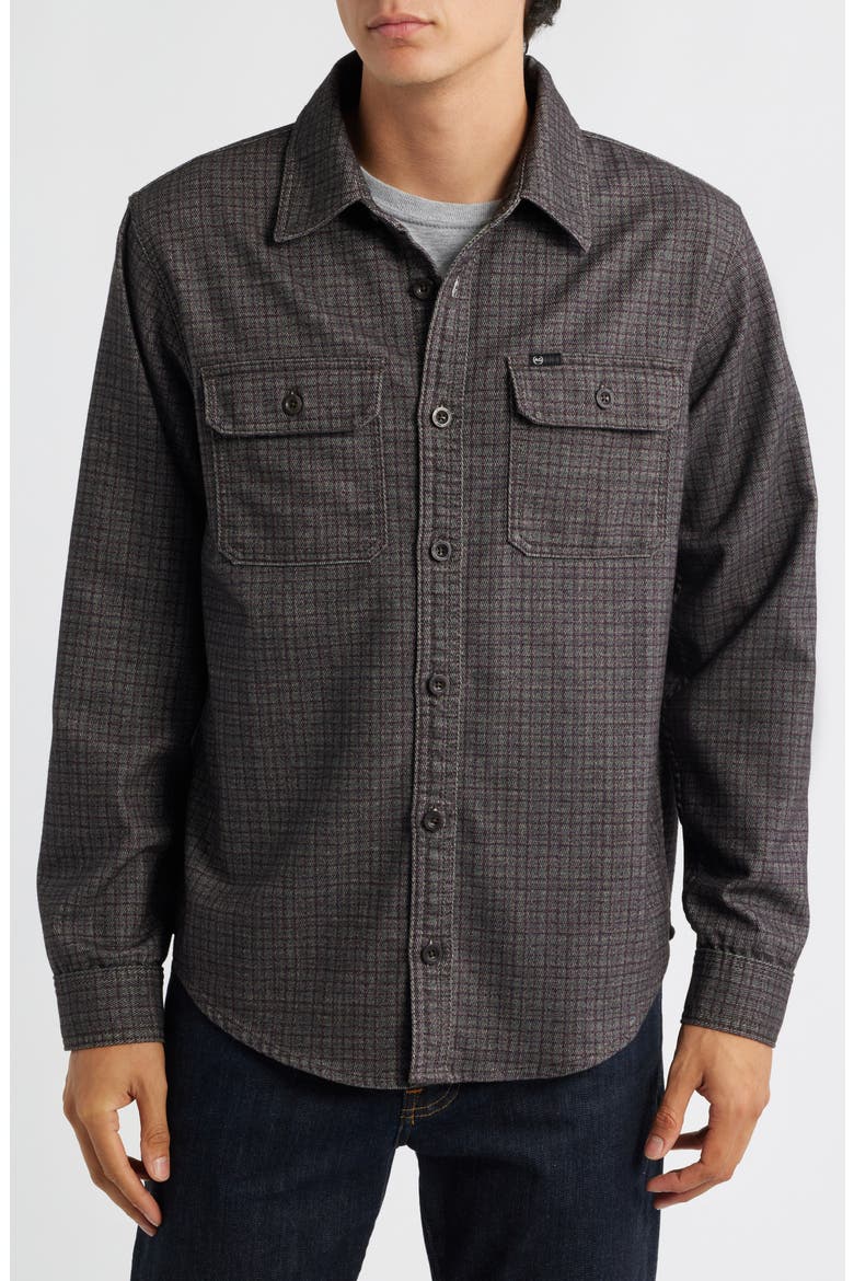 Wesley Relaxed Fit Utility Button-Up Shirt, Alternate, color, TWEEDY HOUNDSTOOTH MAROON MULT
