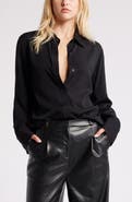 Open Edit Relaxed Fit Long Sleeve Button-Up Shirt