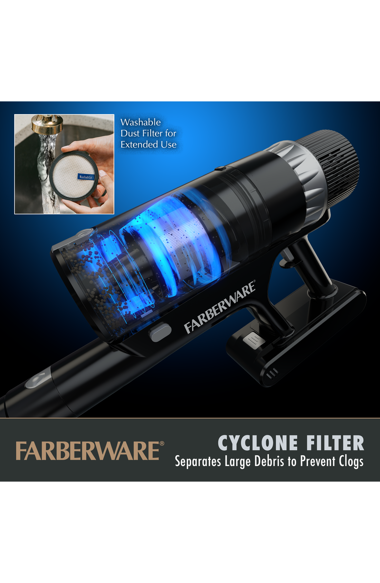 FARBERWARE Cordless Platinum Stick Vacuum Cleaner, Alternate, color, Black