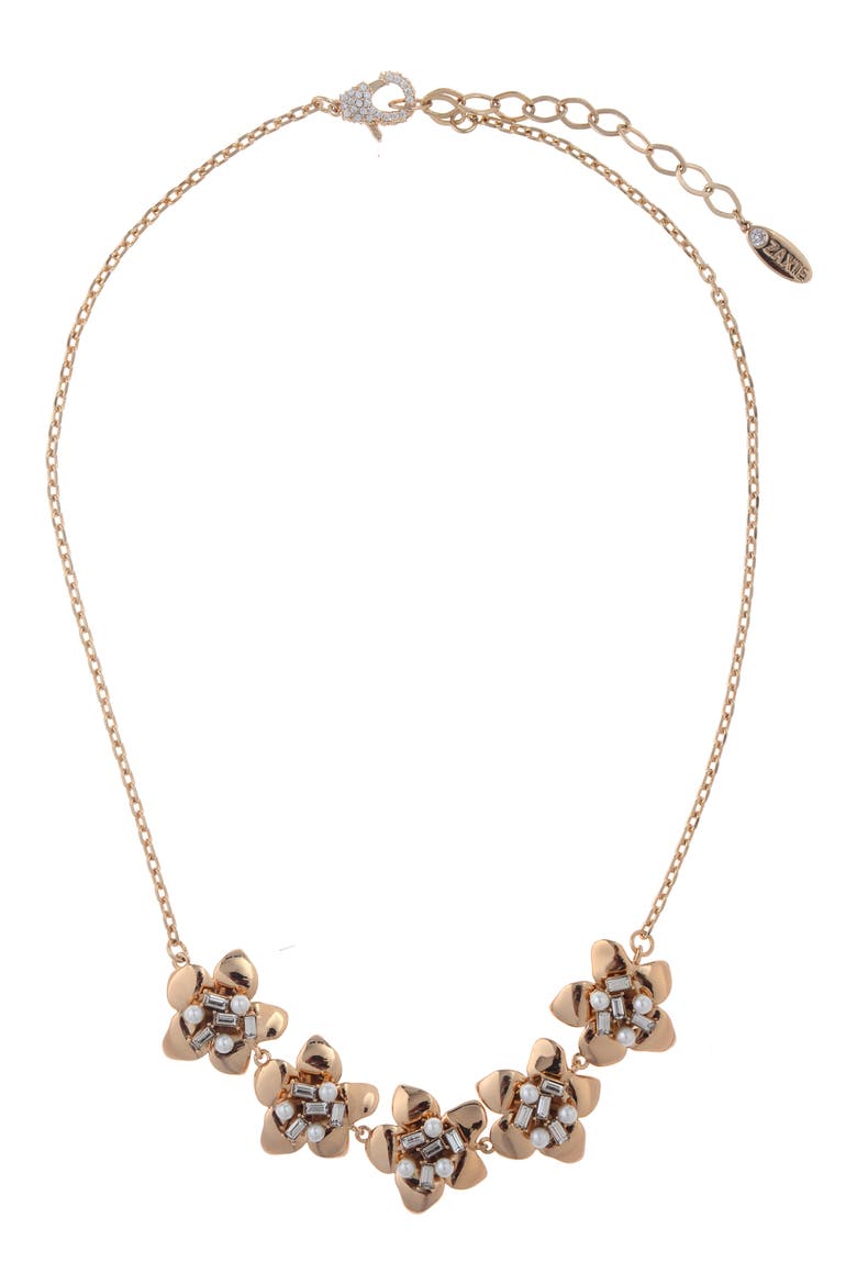 Flower Necklace, Main, color, GOLD