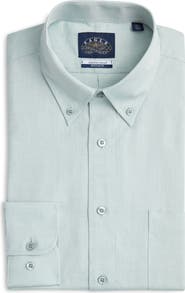 EAGLE Regular Fit Light Green Cotton Button-Down Oxford Shirt