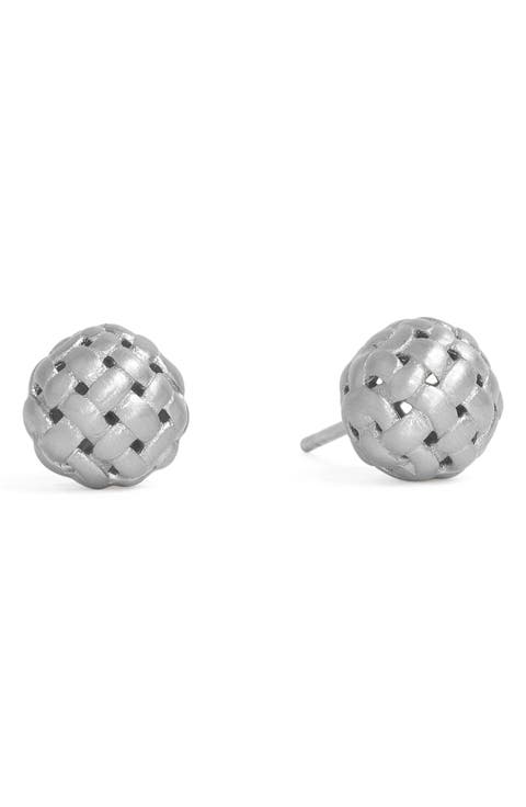 Weave Ball Stud Earrings
