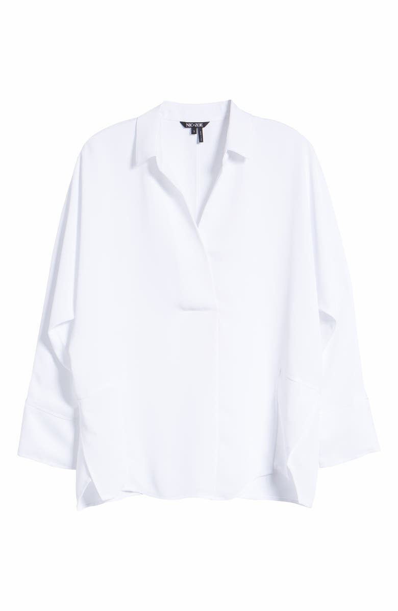 NIC+ZOE Flowing Ease Blouse, Alternate, color, Paper White