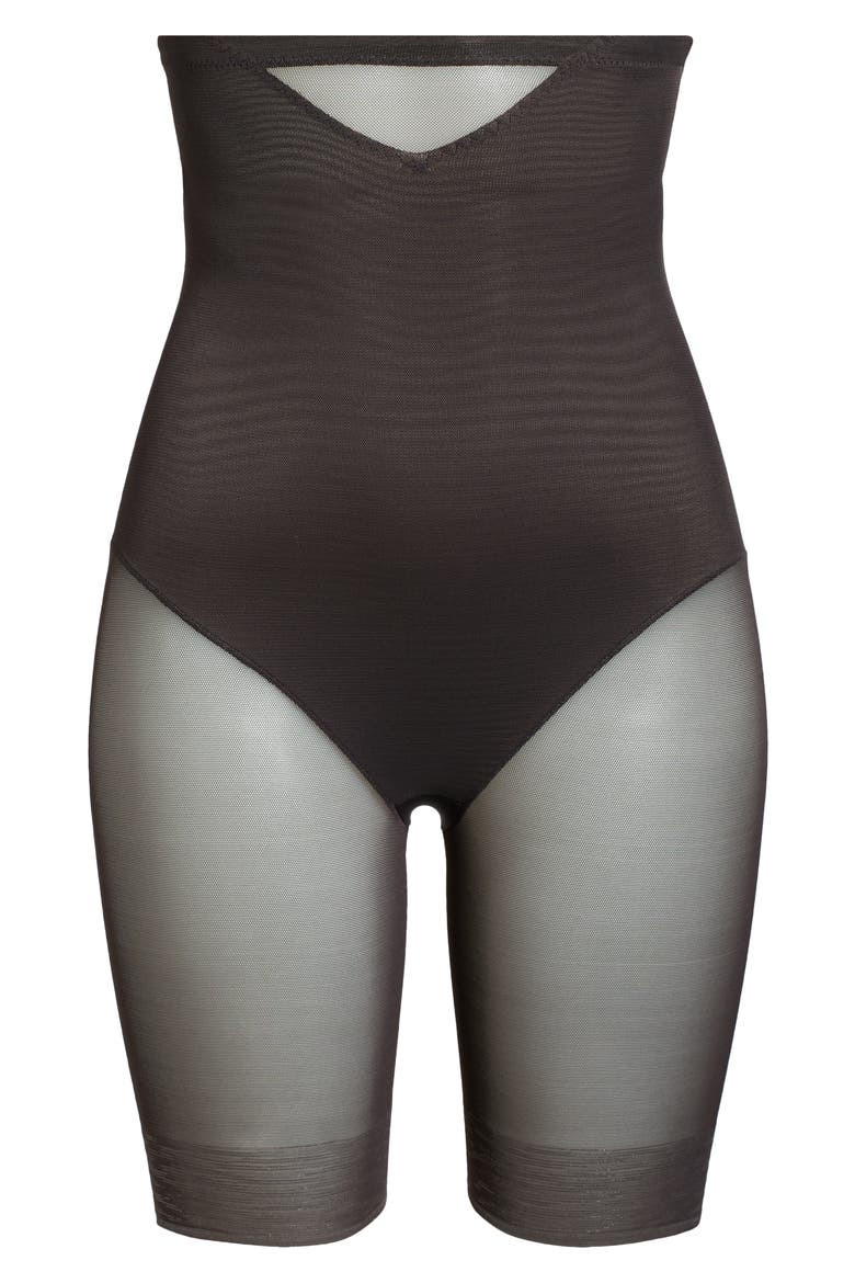 Sexy Sheer High Waist Shaping Thigh Slimmer, Alternate, color, BLACK