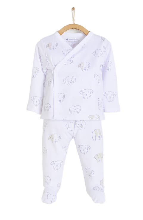 Premium Peruvian Pima Cotton Paws Kimono & Pants Set for Infant