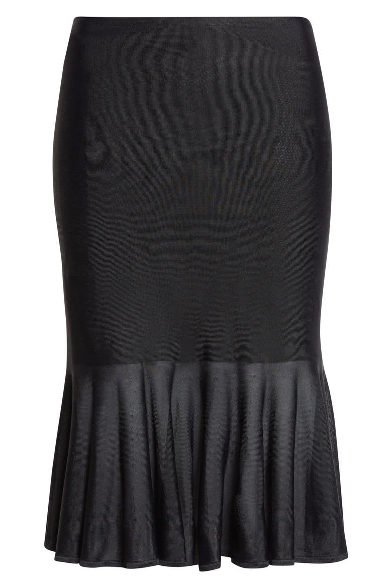 Fluted Sweater Skirt, Alternate, color, BLACK