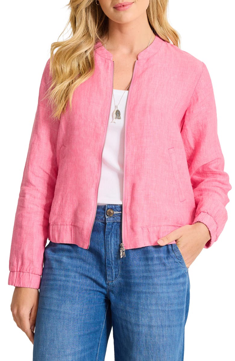 Tommy Bahama Linen Bomber Jacket, Main, color, Pink Apple