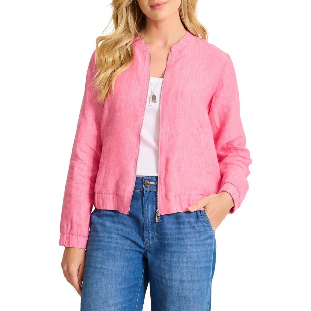 Tommy Bahama Linen Bomber Jacket In Pink