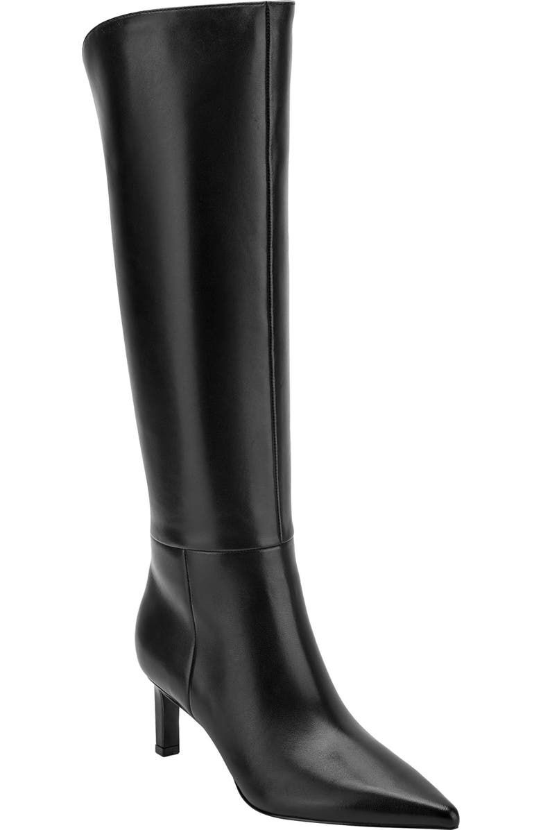 Marc Fisher LTD Esmee Pointed Toe Knee High Boot, Main, color, Black Leather