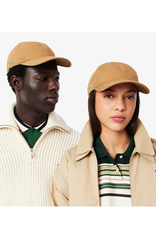 Lacoste Essential Cotton Twill Baseball Cap In Brown