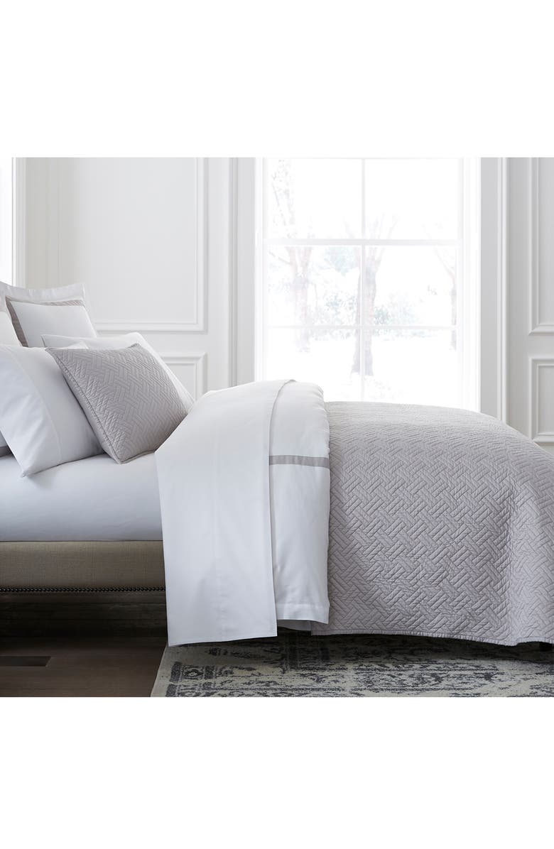 Boll & Branch Heritage Organic Cotton Quilt & Sham Set, Alternate, color, Pewter