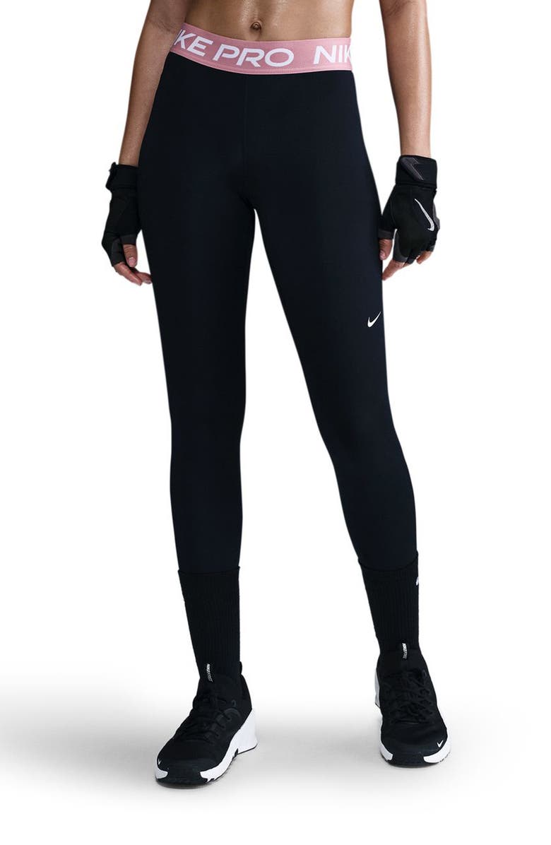 Nike Pro Mid Rise Leggings, Main, color, 