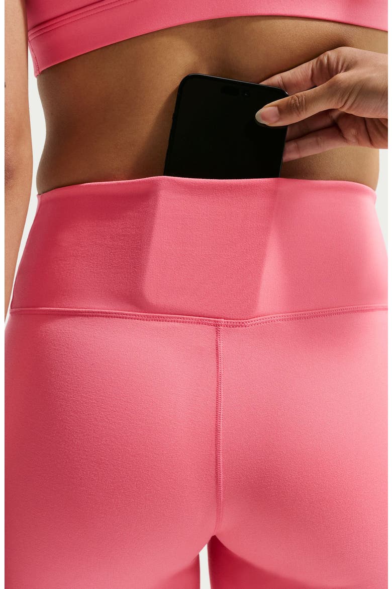 One Elemental Dri-FIT High Waist Bike Shorts, Alternate, color, SEA CORAL/ WHITE
