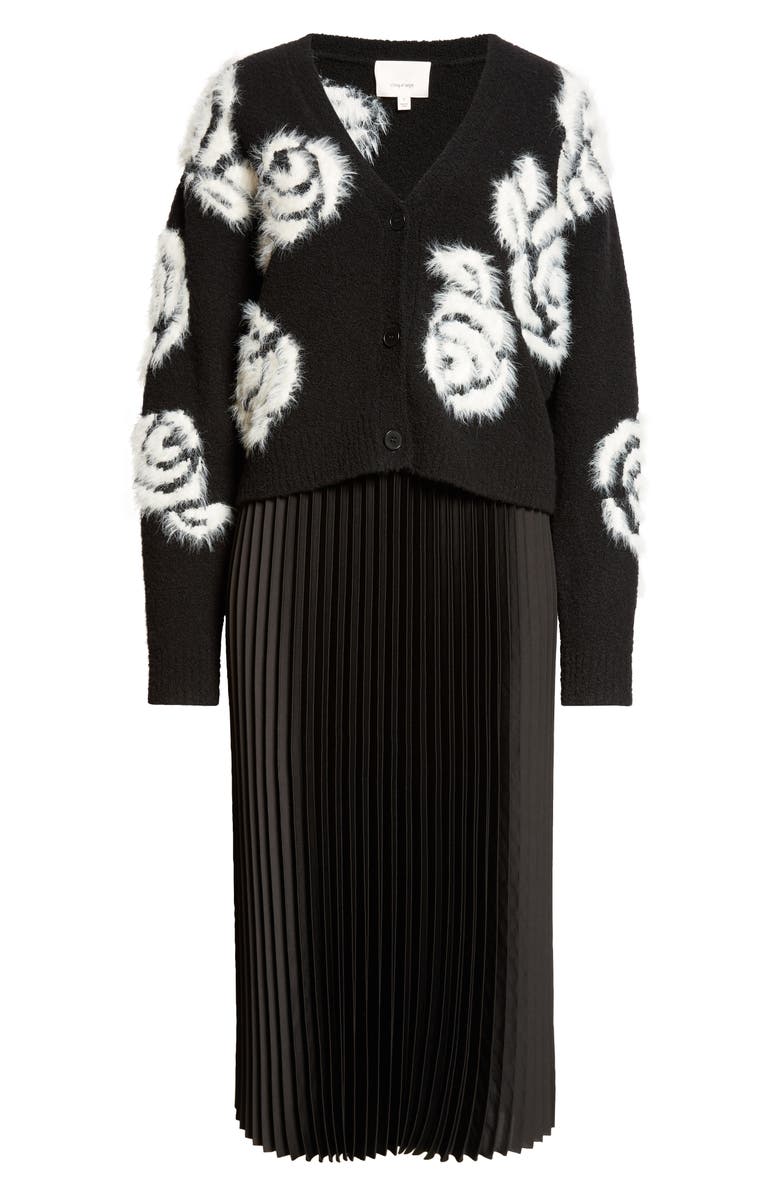 Cinq à Sept Aerin Abstract Floral Long Sleeve Sweater Dress, Alternate, color,