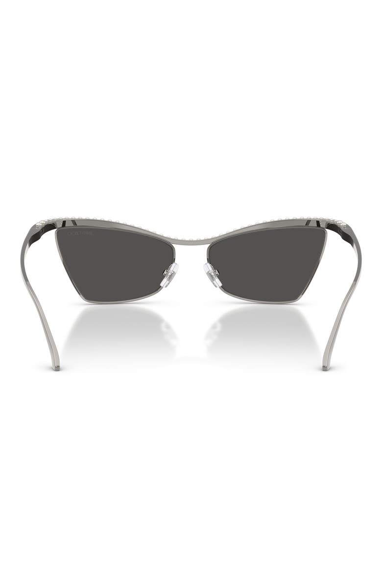 56mm Cat Eye Sunglasses, Alternate, color, GUNMETAL / DARK GREY