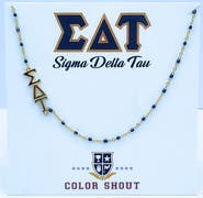 Color Shout Sigma Delta Tau Greek Letter Side Set Necklace
