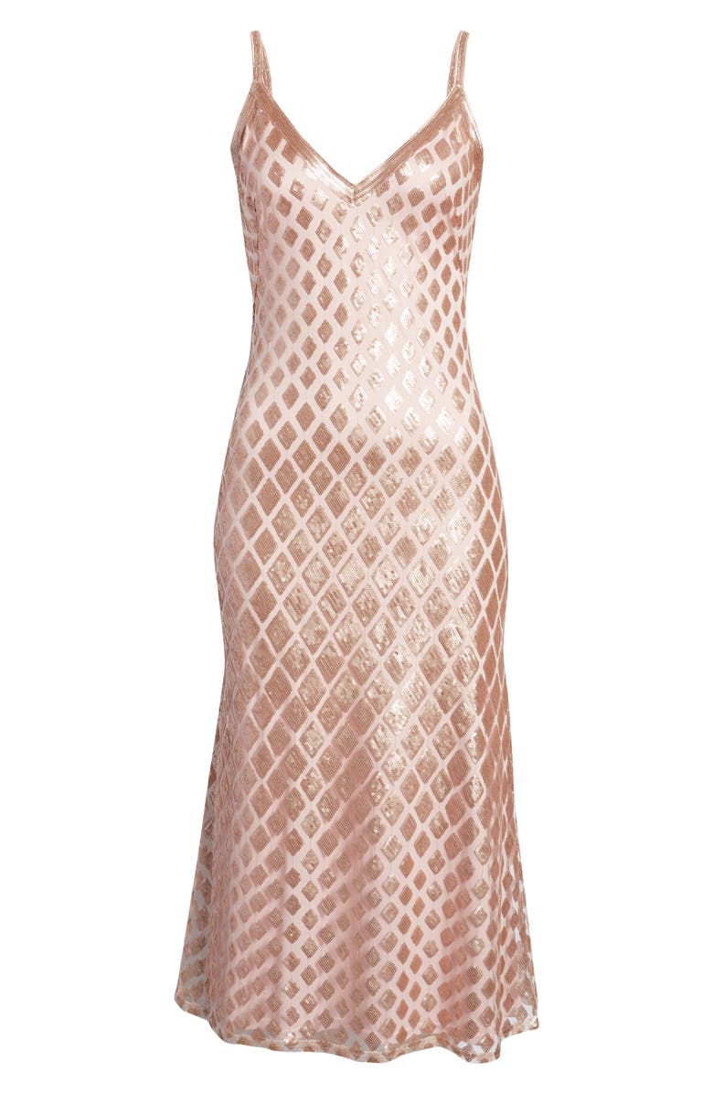 SHO by Tadashi Shoji Diamond Sequins Midi Gown, Alternate, color,