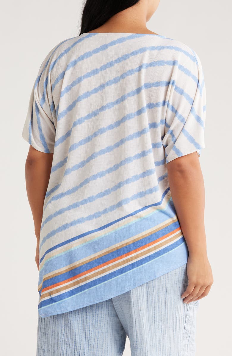 RUBY RD Floral Stripe Crinkle Top, Alternate, color, Blue Sky Multi