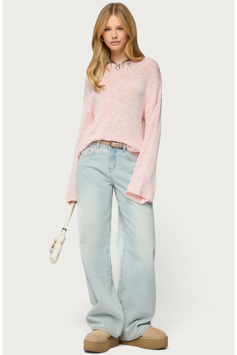 Drop Shoulder Lightweight Sweater, Alternate, color, PINK