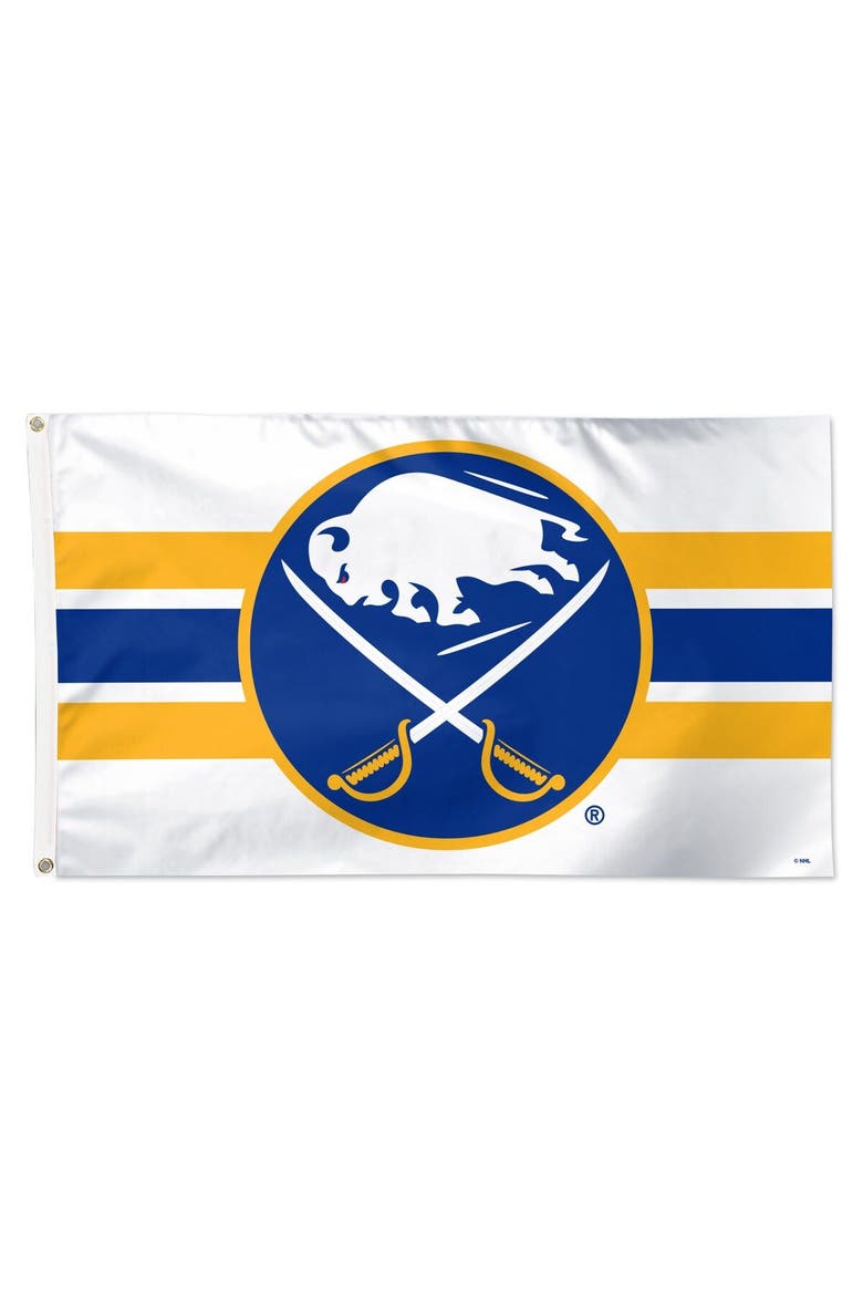 Buffalo Sabres 3' x 5' Horizontal Stripe Deluxe Single-Sided Flag, Main, color, White