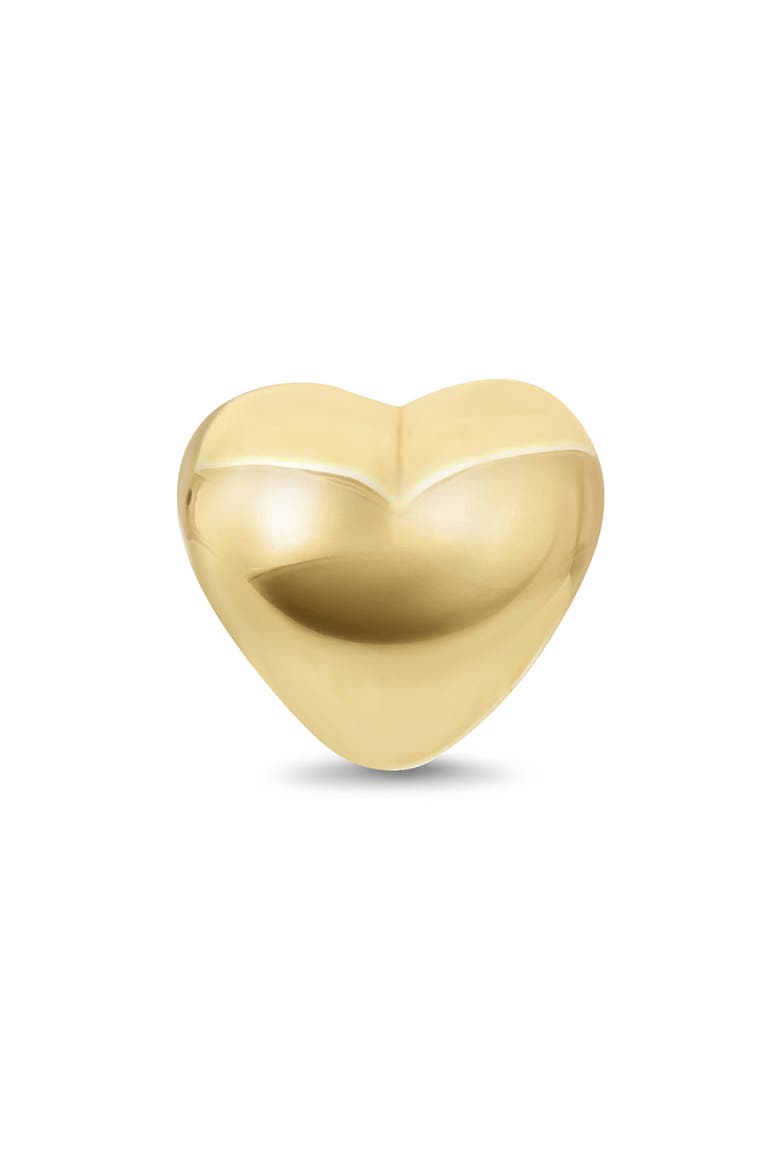 14K Yellow Gold Puffy Heart Stud Earrings, Alternate, color, GOLD