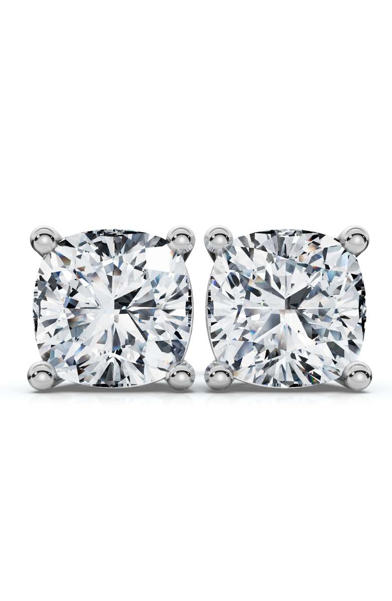 Bliss Diamond 2Ct TW Cushion Diamond Studs 14k Gold Lab Grown, Main, color, 14K White Gold