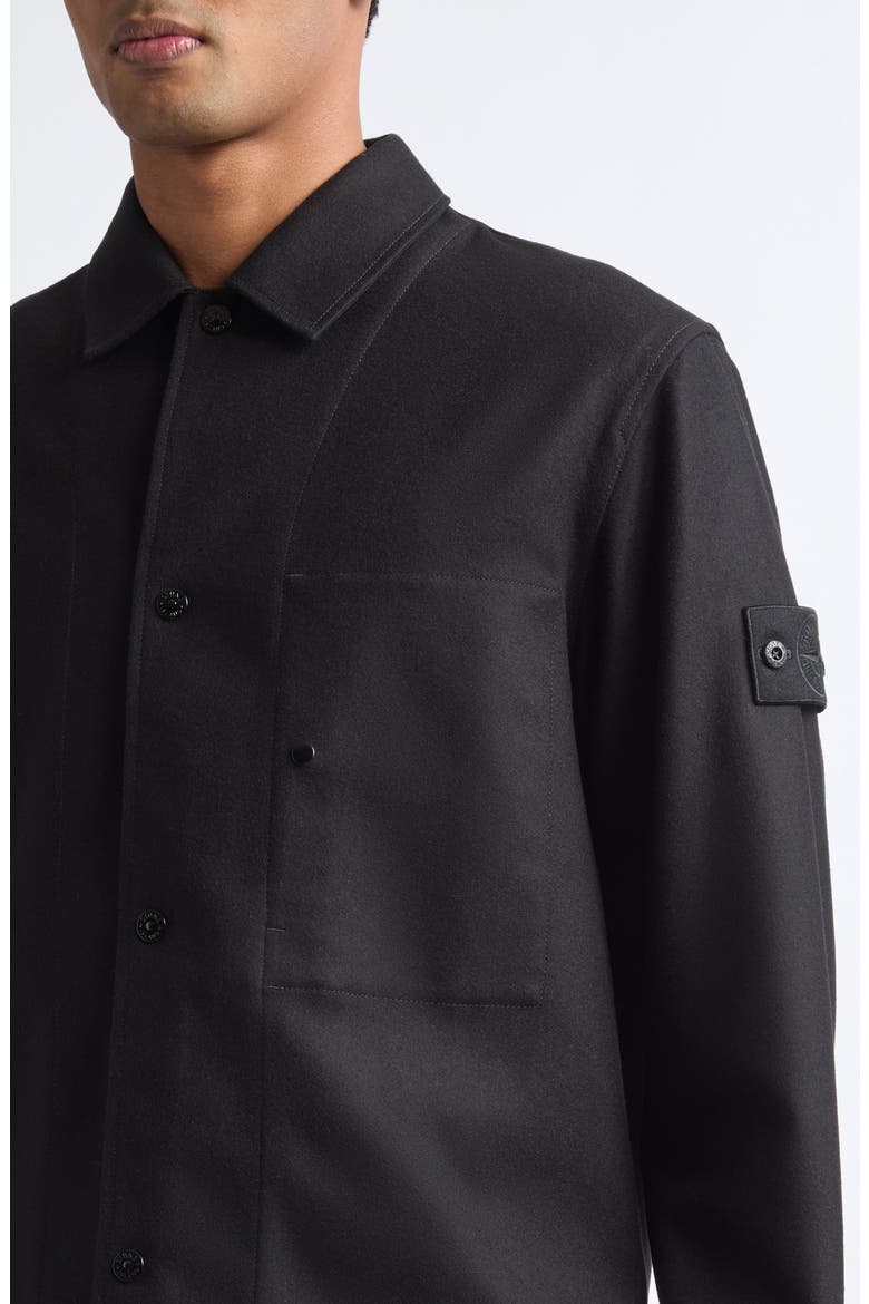 Virgin Wool & Nylon Shirt Jacket, Alternate, color, V0029 BLACK