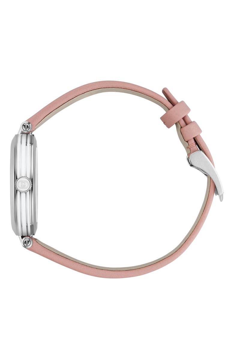 Gucci Model 2000 Leather Strap Watch, 30.5mm, Alternate, color, Pink/ White