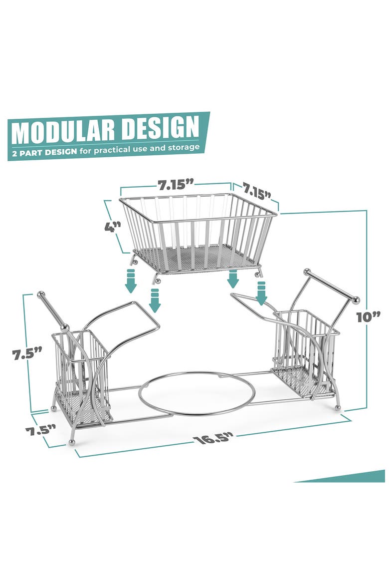 4-Section All-In-One Buffet Caddy, Alternate, color, SILVER