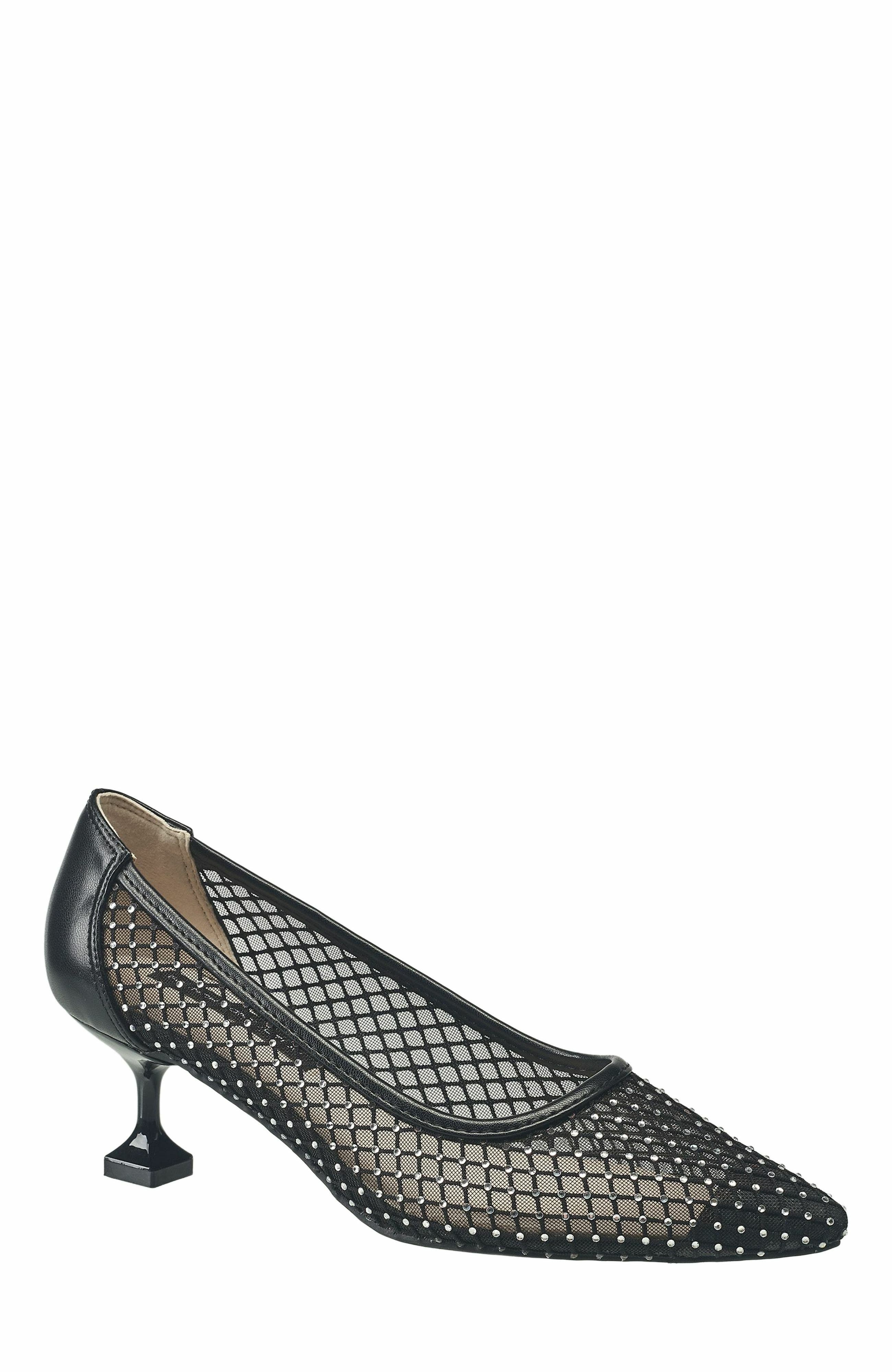 French Connection Elise Mesh And Stone Heel, Main, color, Black