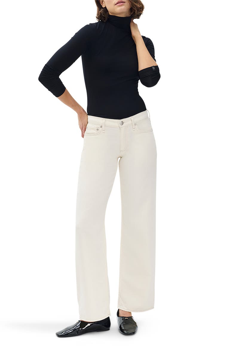 rag & bone/JEAN Saige Featherweight Straight Leg Jeans, Alternate, color, Ecru