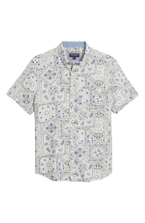 JOHNSTON & MURPHY JOHNSTON & MURPHY BANDANA PRINT SHORT SLEEVE BUTTON DOWN SHIRT