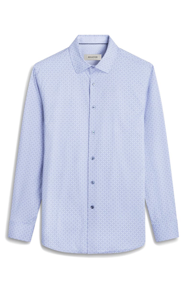 Bugatchi Jimmy OoohCotton<sup>®</sup> Geo Print Button-Up Shirt, Alternate, color, 