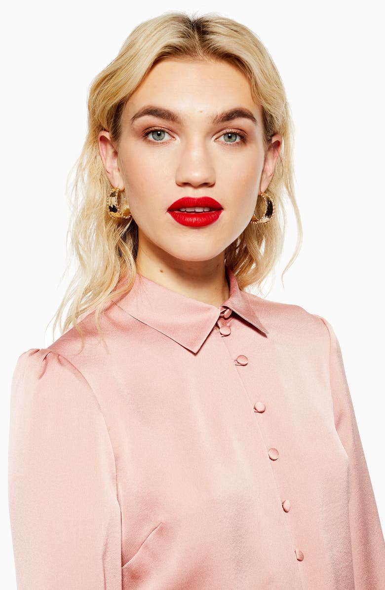 Topshop Rouleau Button Shirt, Alternate, color,