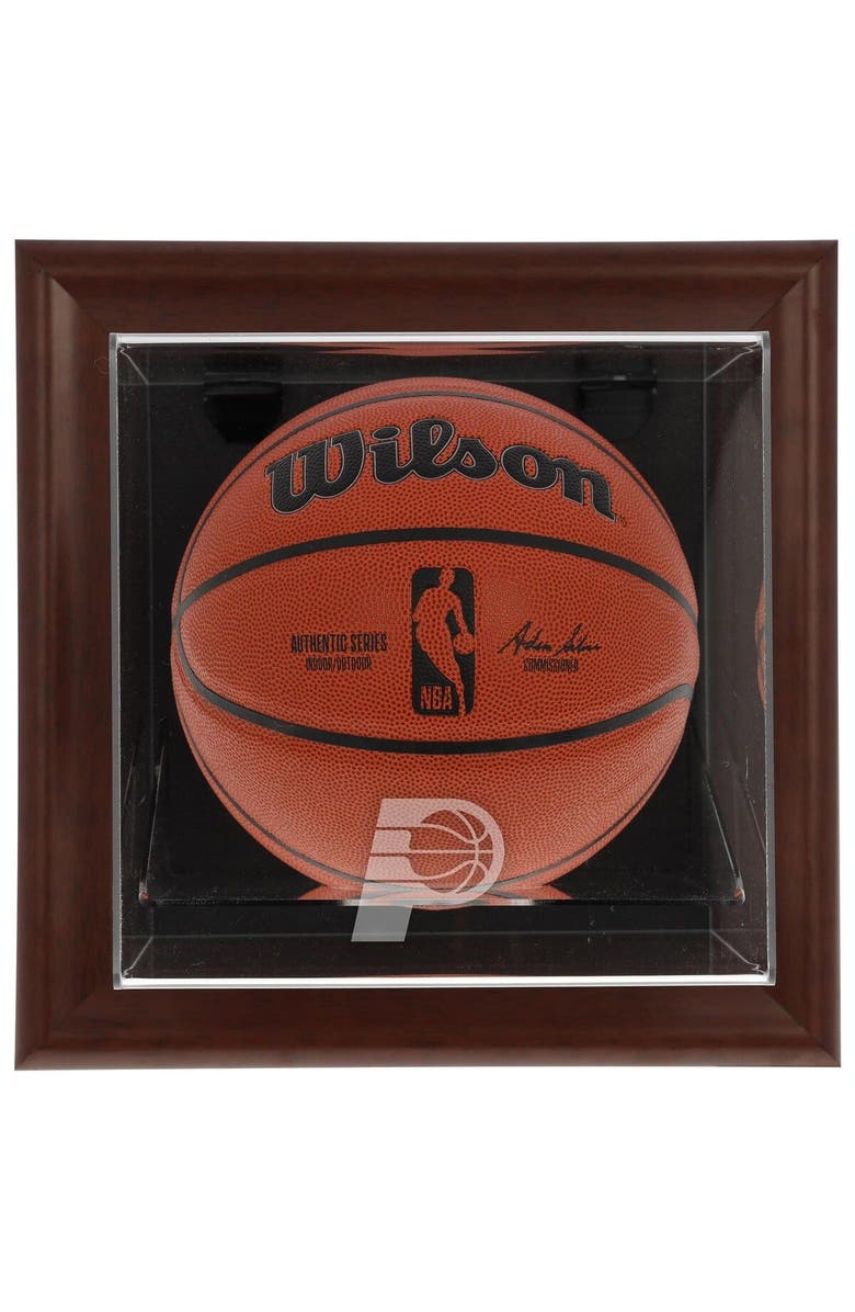FANATICS AUTHENTIC Indiana Pacers Framed Brown Wall-Mounted Team Logo Basketball Display Case, Main, color, 