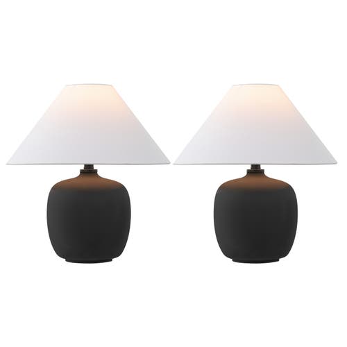 Jonathan Y Delphi 18.25" Minimalist Scandinavian Resin/iron Led Table Lamp In Matte Black