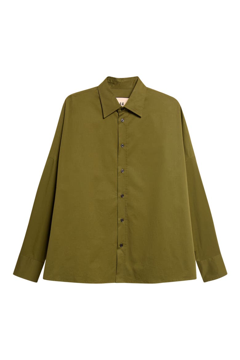Stretch Cotton Poplin Shirt, Alternate, color, LICHEN
