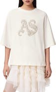 AllSaints Icon Amelie Oversize Rhinestone Cotton T-Shirt
